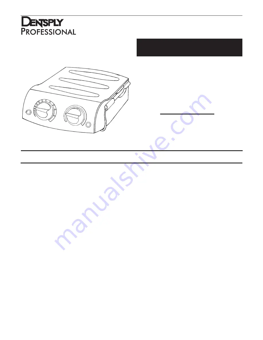 DENTSPLY Cavitron SPS Directions For Use Manual Download Page 1