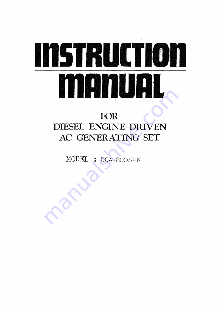 Denyo DCA-800SPK Instruction Manual Download Page 1