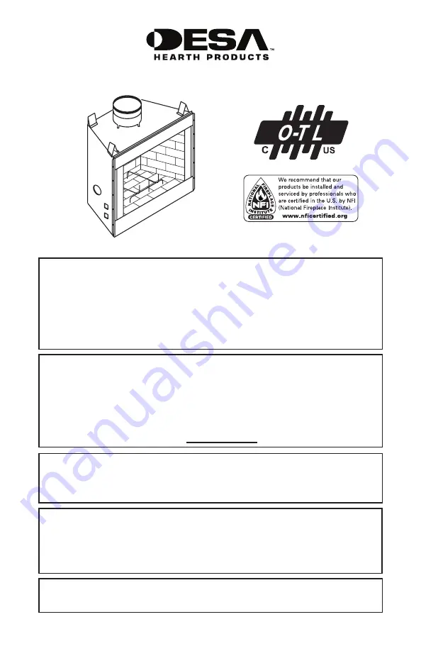 Desa B42 Owner'S Operation And Installation Manual Download Page 1