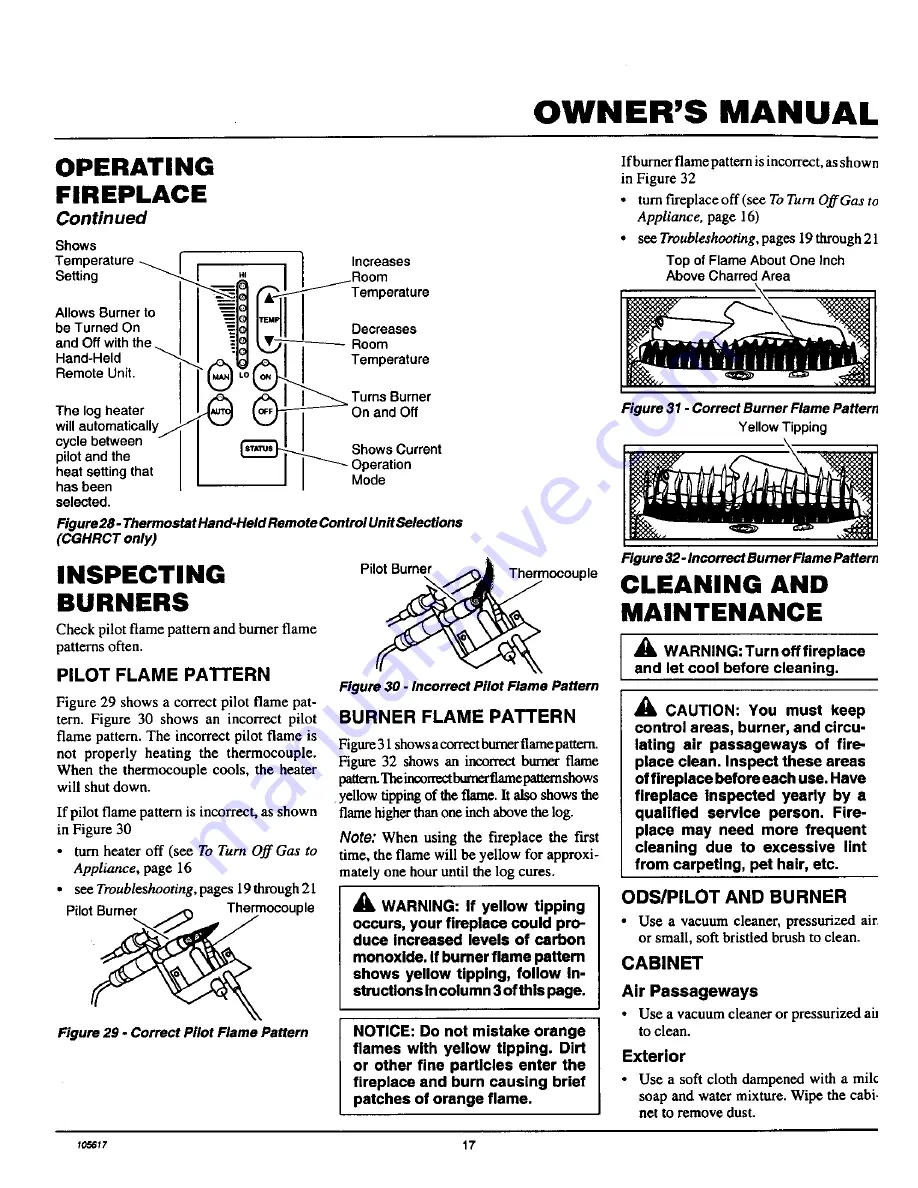 Desa Comfort Glow CGCF26NRA Owner'S Operation And Installation Manual Download Page 17