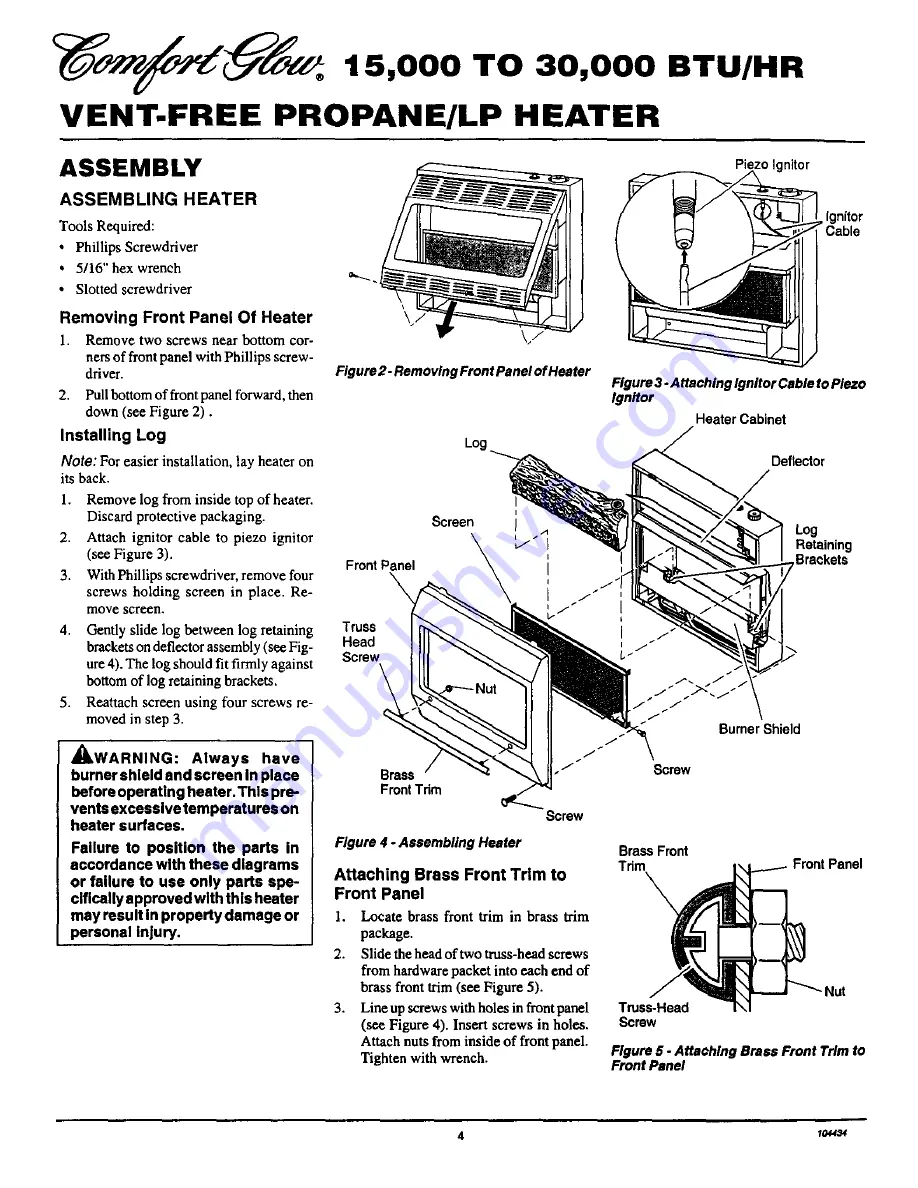 Desa Comfort Glow RFP30T Owner'S Operation And Installation Manual Download Page 4