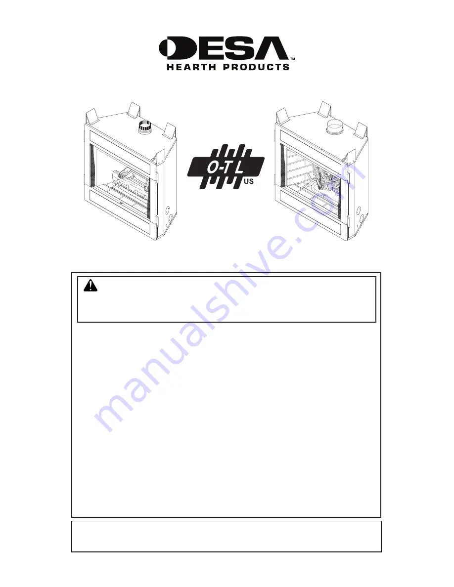 Desa VP324E Owner'S Operation And Installation Manual Download Page 1