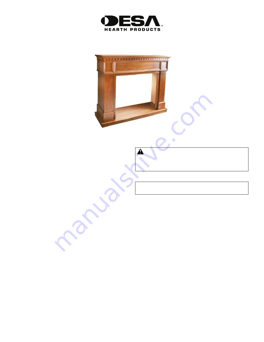 Desa Wall Mantel and Base W32LT Assembly And Installation Instructions Manual Download Page 5