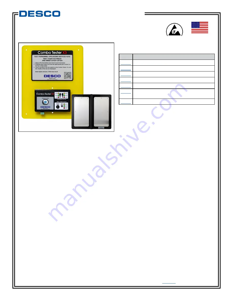 Desco Combo Tester X3 Скачать руководство пользователя страница 1