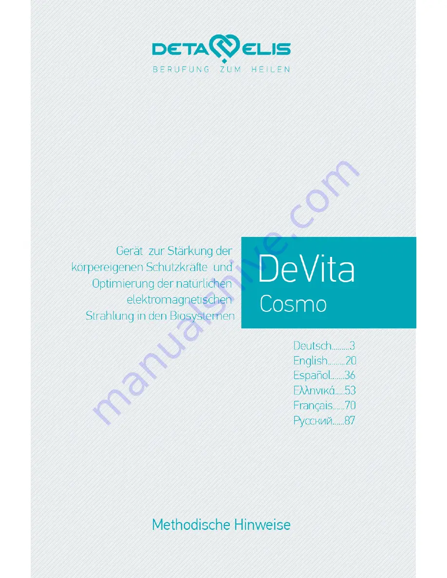 Deta-Elis DeVita-Cosmo User Manual Download Page 1