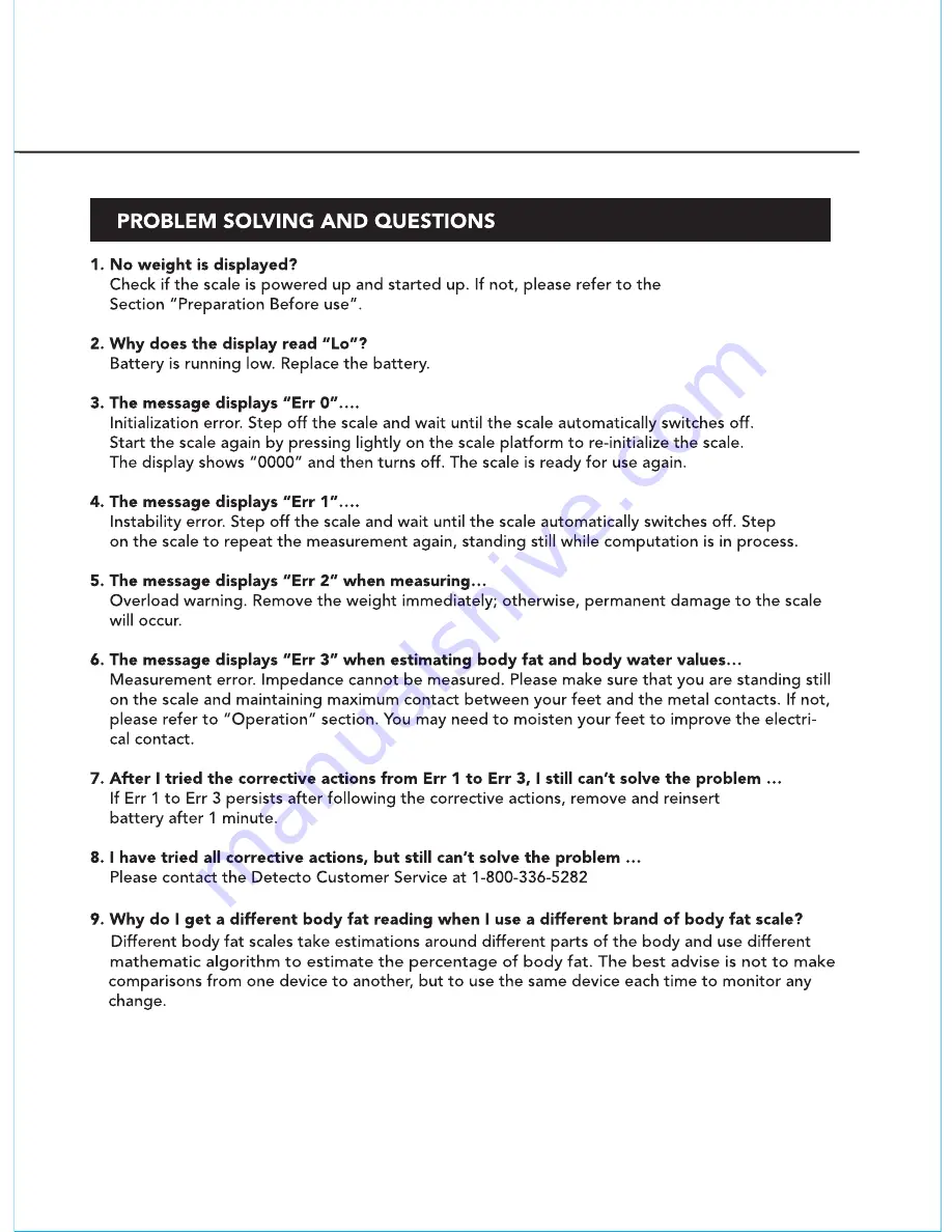 Detecto d219 User Manual Download Page 10