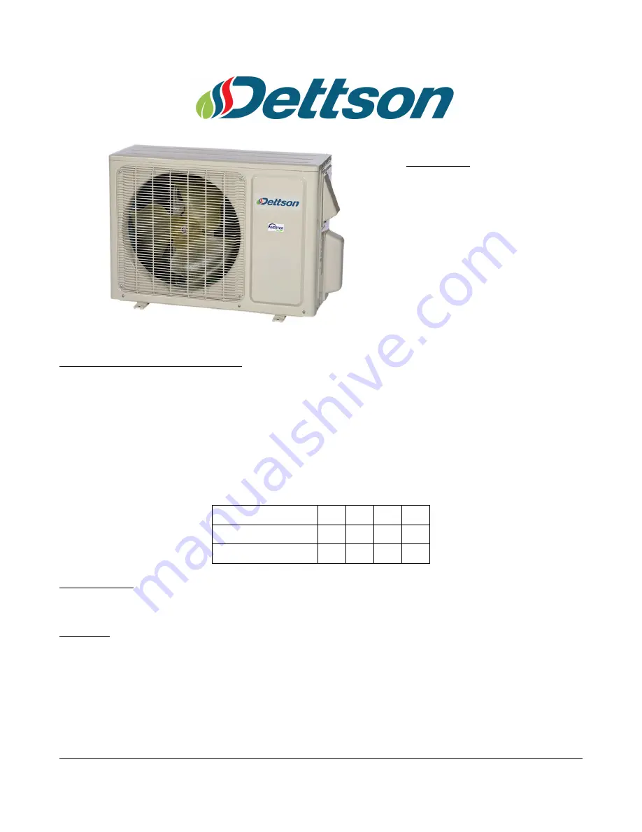 Dettson COND-ELD-09 Скачать руководство пользователя страница 1