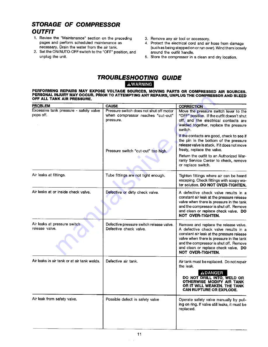 DeVilbiss 250E20AD Generator Скачать руководство пользователя страница 11