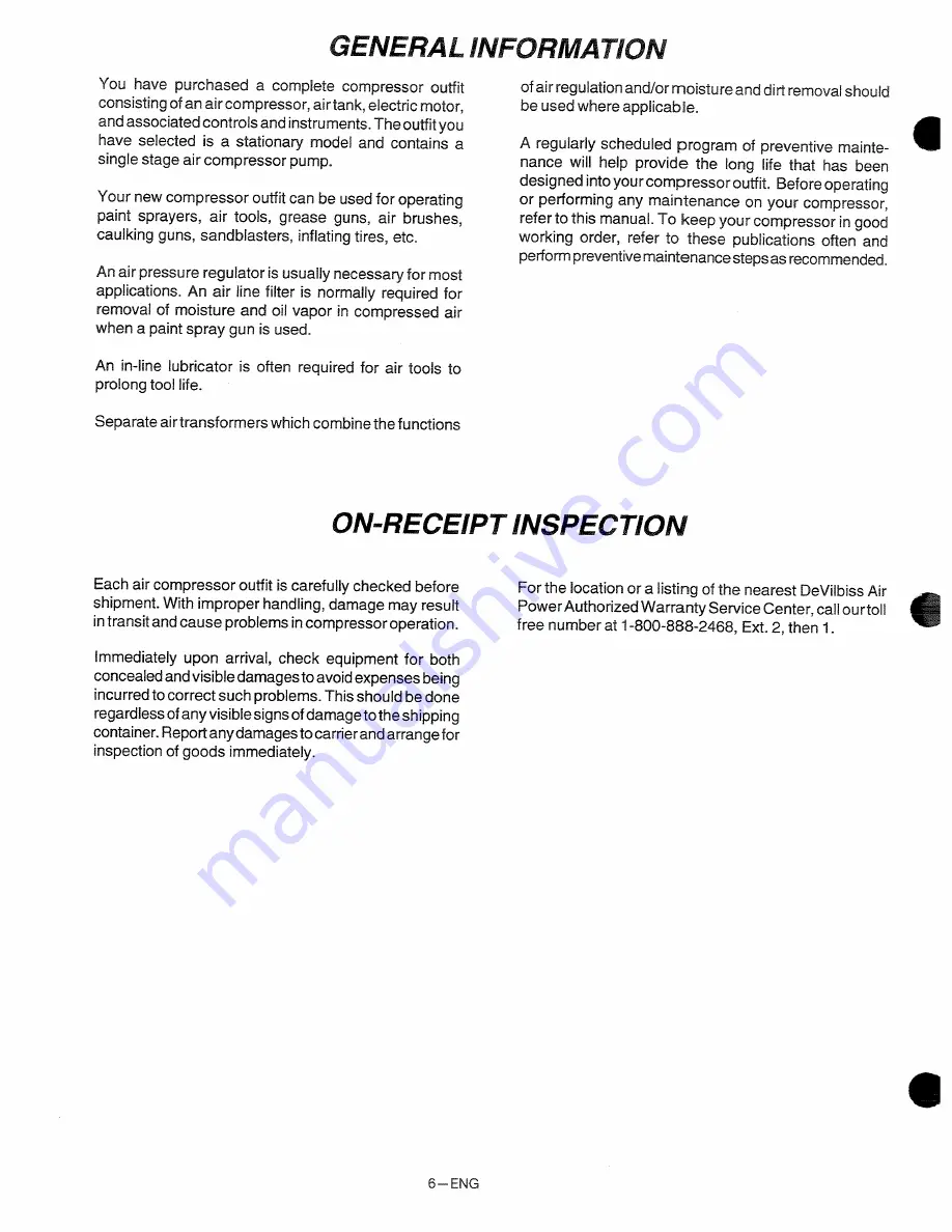 DeVilbiss L560V1 Owner'S Manual Download Page 6