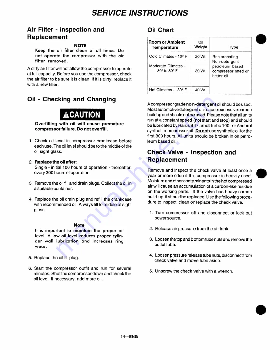 DeVilbiss L560V2-1 Owner'S Manual Download Page 14