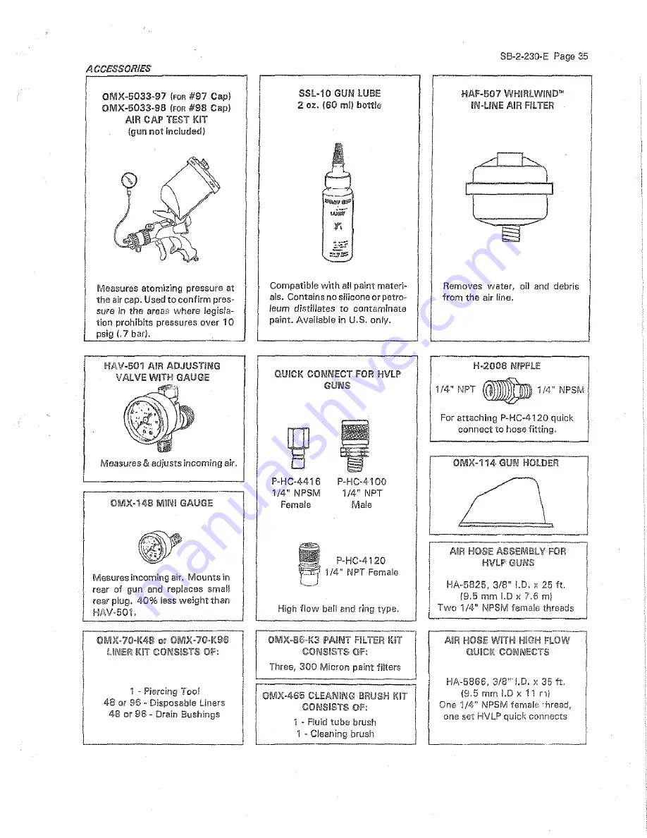 DeVilbiss OMX-5 Owner'S Manual Download Page 35