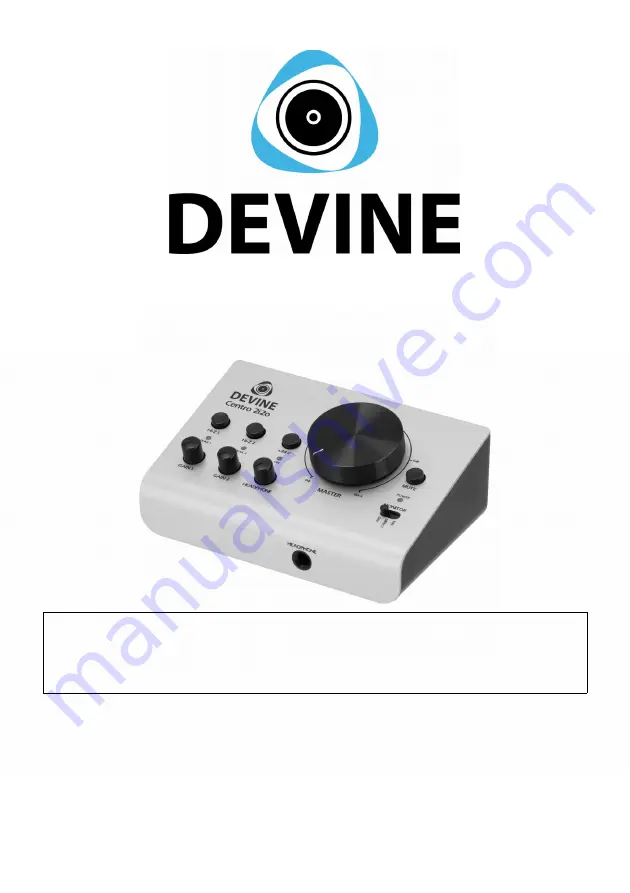 Devine Centro 2i2o User Manual Download Page 1