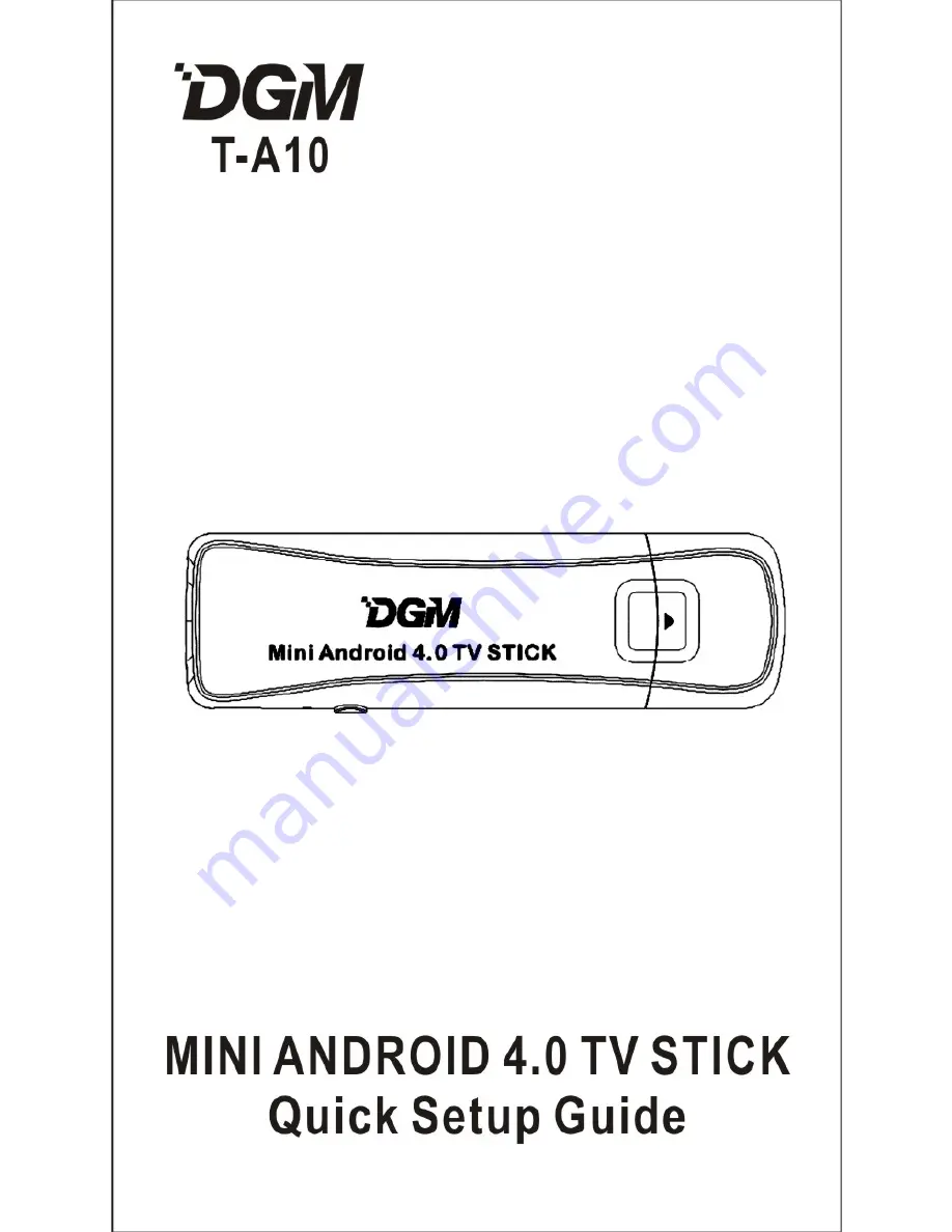 DGM T-A10 Quick Setup Manual Download Page 1