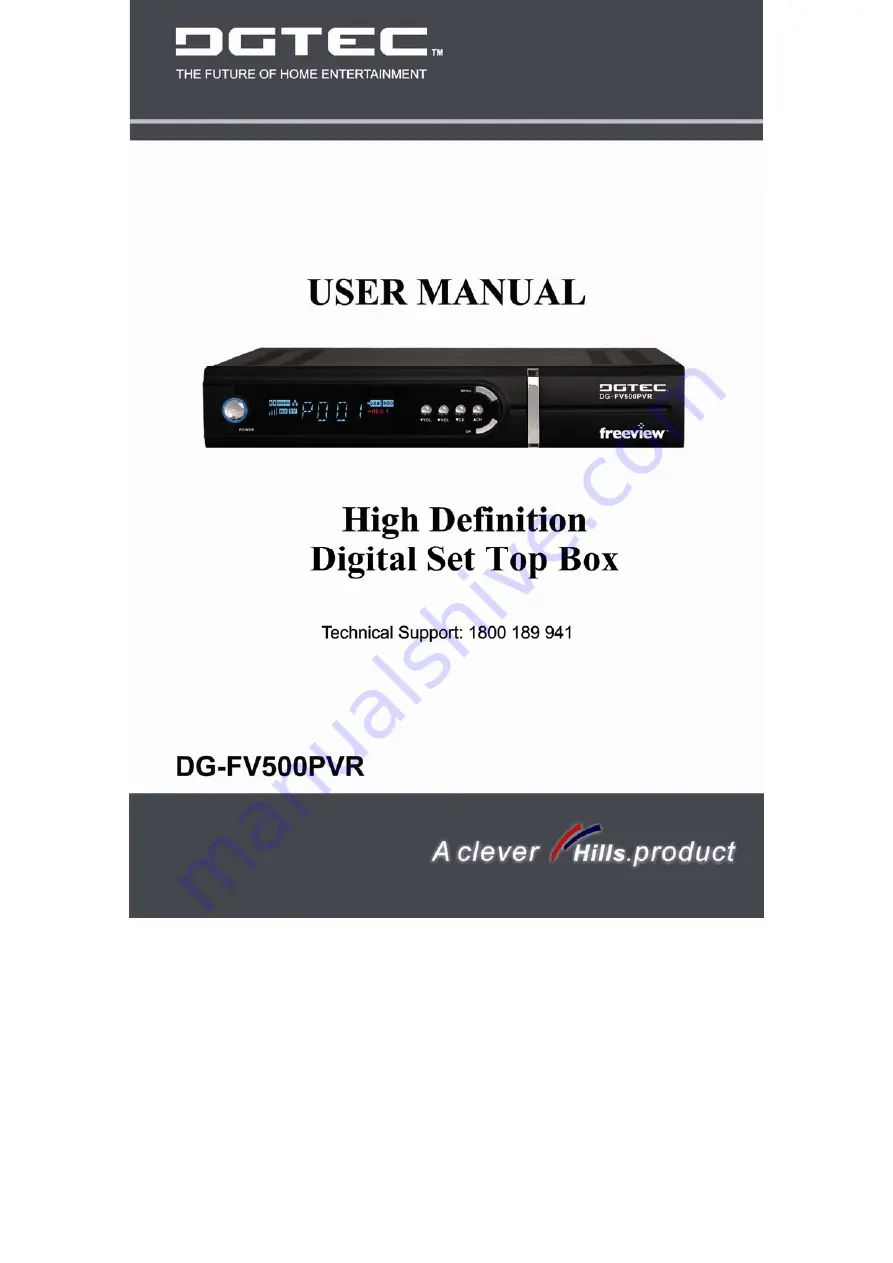 DGTEC DG-FV500PVR User Manual Download Page 1