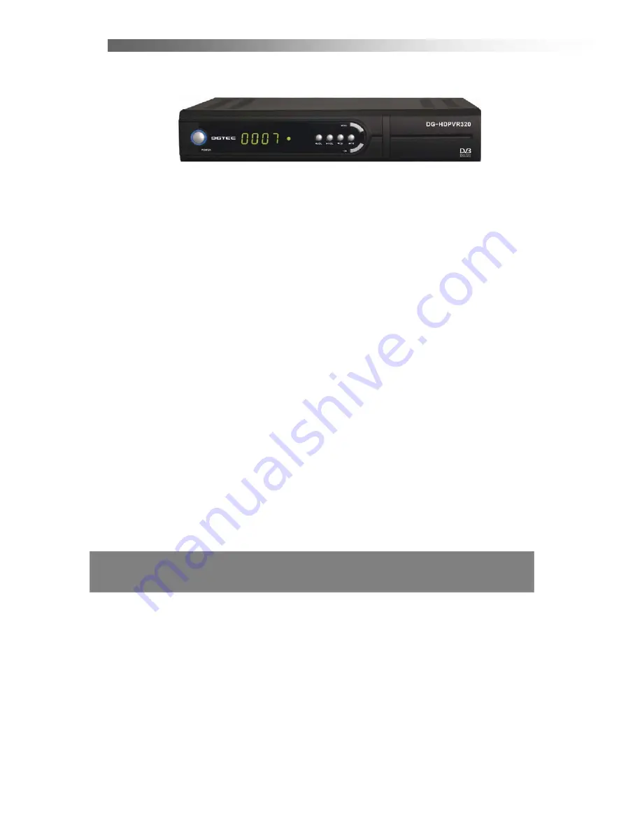 DGTEC DG-HDPVR320 Instruction Manual Download Page 5