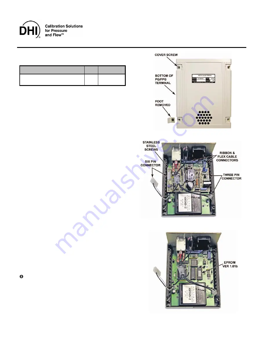 DH Instruments EPROM KIT - INSTRUCTIONS FOR PG AND FPG TERMINALS Instruction Sheet Download Page 1