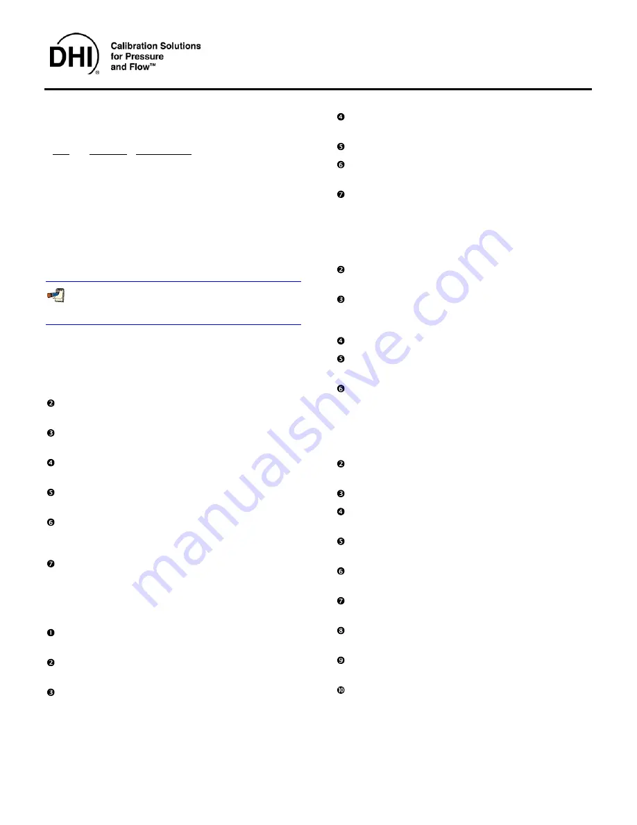 DH Instruments MPC1 VARIABLE VOLUME REPAIR KIT Installation Instructions Download Page 1