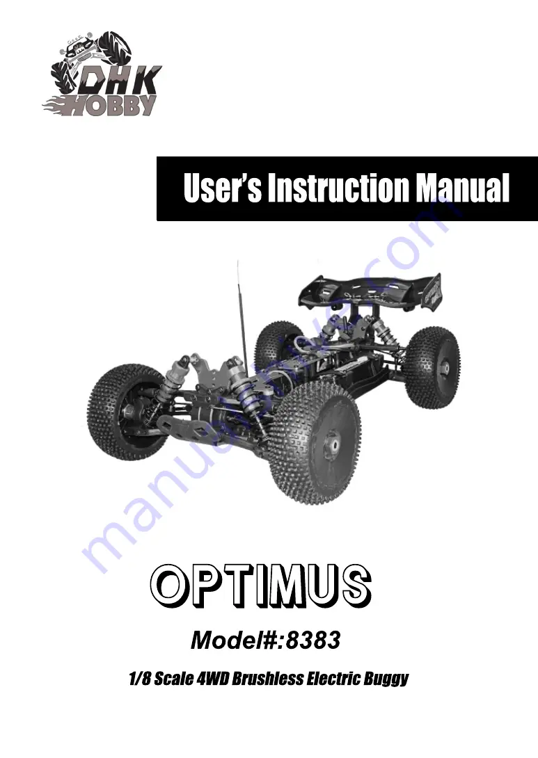 DHK Hobby OPTIMUS 8383 User Instruction Manual Download Page 1