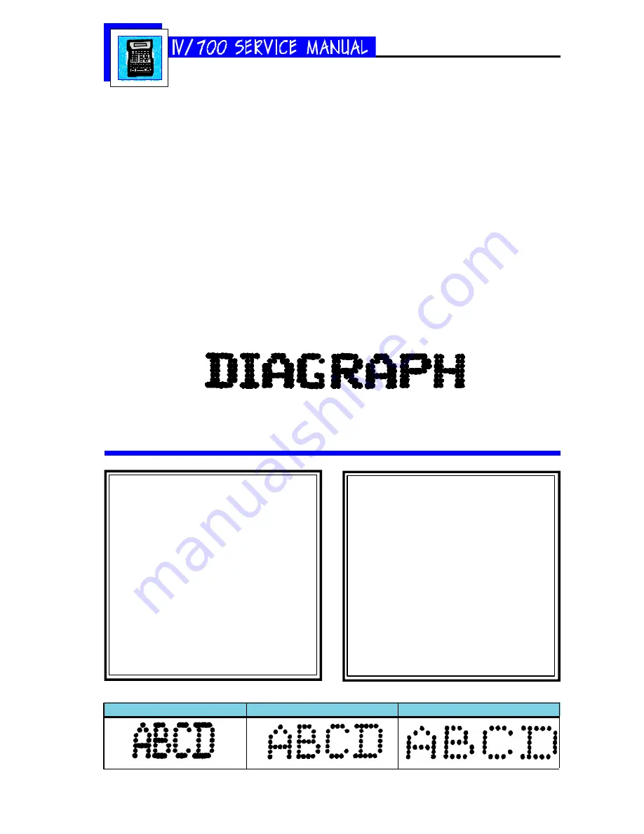 Diagraph I.V./700 Service Manual Download Page 19