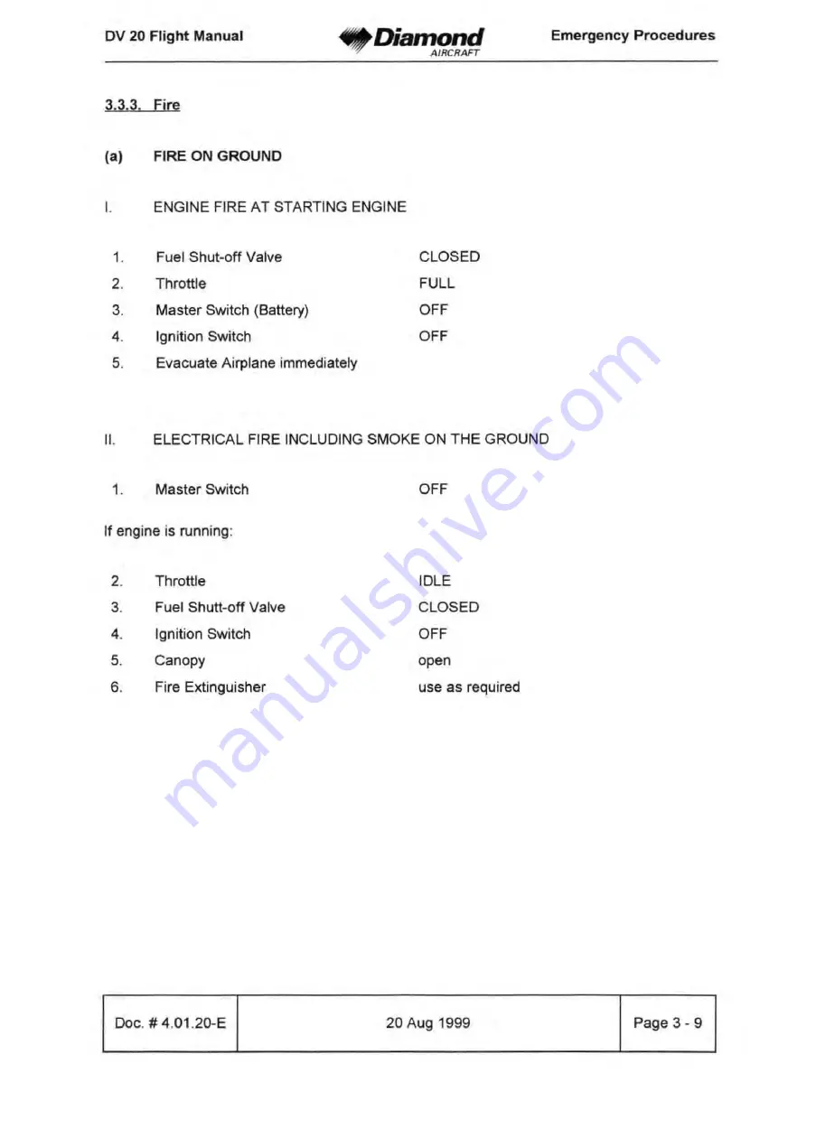 Diamond Aircraft DV 20 KATANA 100 Flight Manual Download Page 41