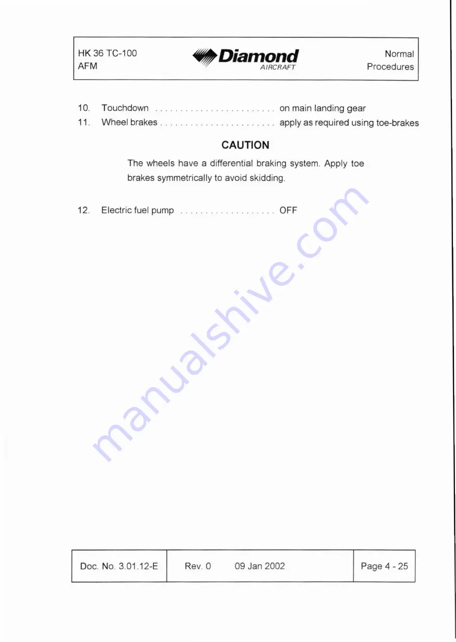 Diamond Aircraft HK 36 TC with ROTAX 912 S Airplane Flight Manual Download Page 70