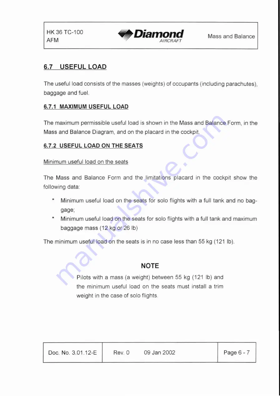 Diamond Aircraft HK 36 TC with ROTAX 912 S Airplane Flight Manual Download Page 93