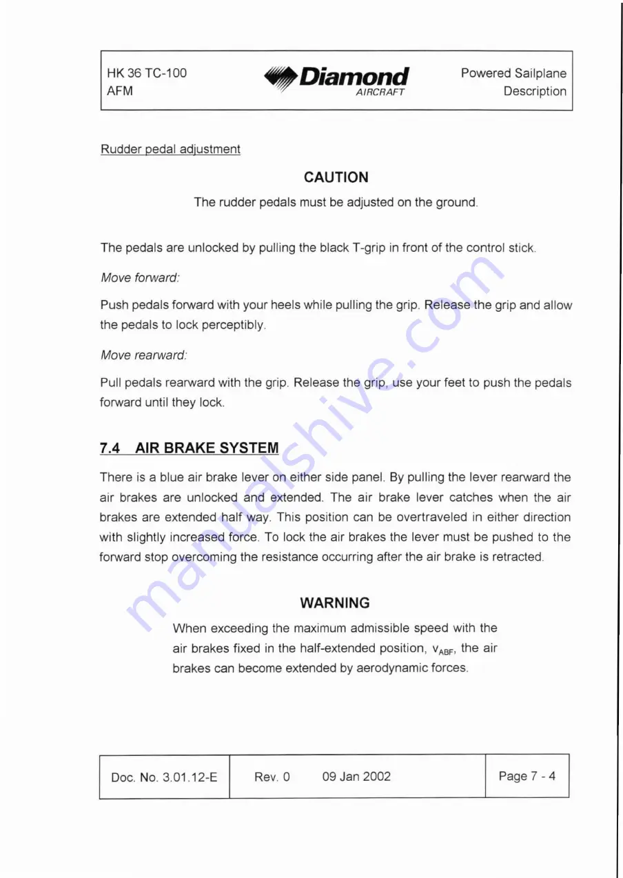 Diamond Aircraft HK 36 TC with ROTAX 912 S Airplane Flight Manual Download Page 102