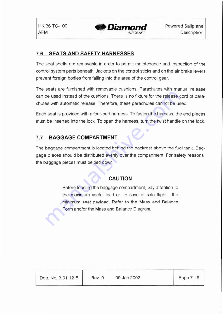 Diamond Aircraft HK 36 TC with ROTAX 912 S Airplane Flight Manual Download Page 104