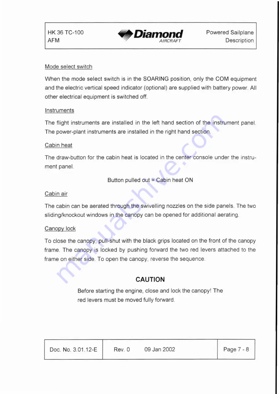 Diamond Aircraft HK 36 TC with ROTAX 912 S Airplane Flight Manual Download Page 106