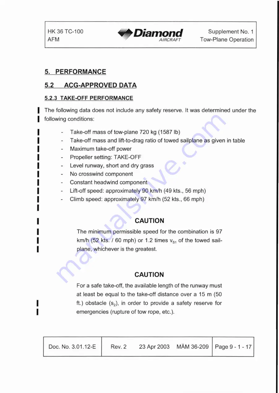 Diamond Aircraft HK 36 TC with ROTAX 912 S Airplane Flight Manual Download Page 143