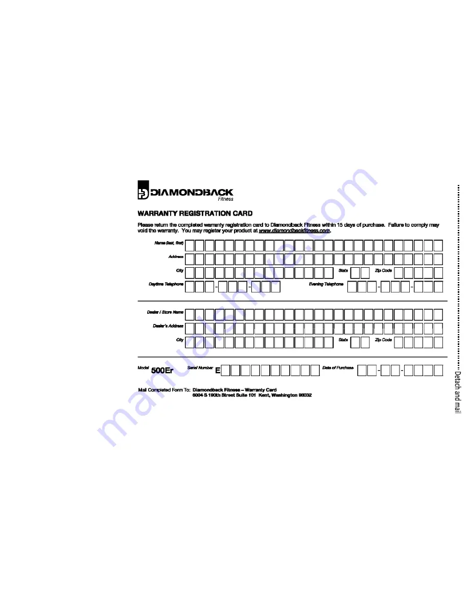 Diamondback FITNESS 900ER Owner'S Manual Download Page 47