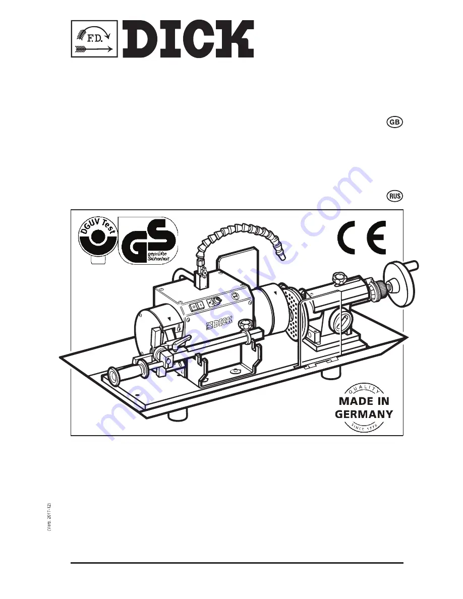 Dick KL-205 Operating Instructions Manual Download Page 1