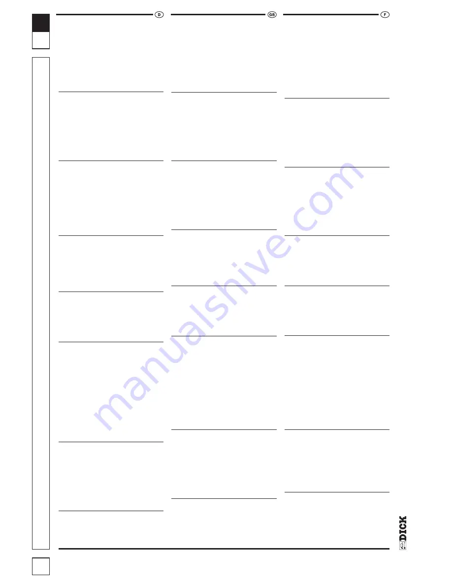 Dick KL-205 Operating Instructions Manual Download Page 16