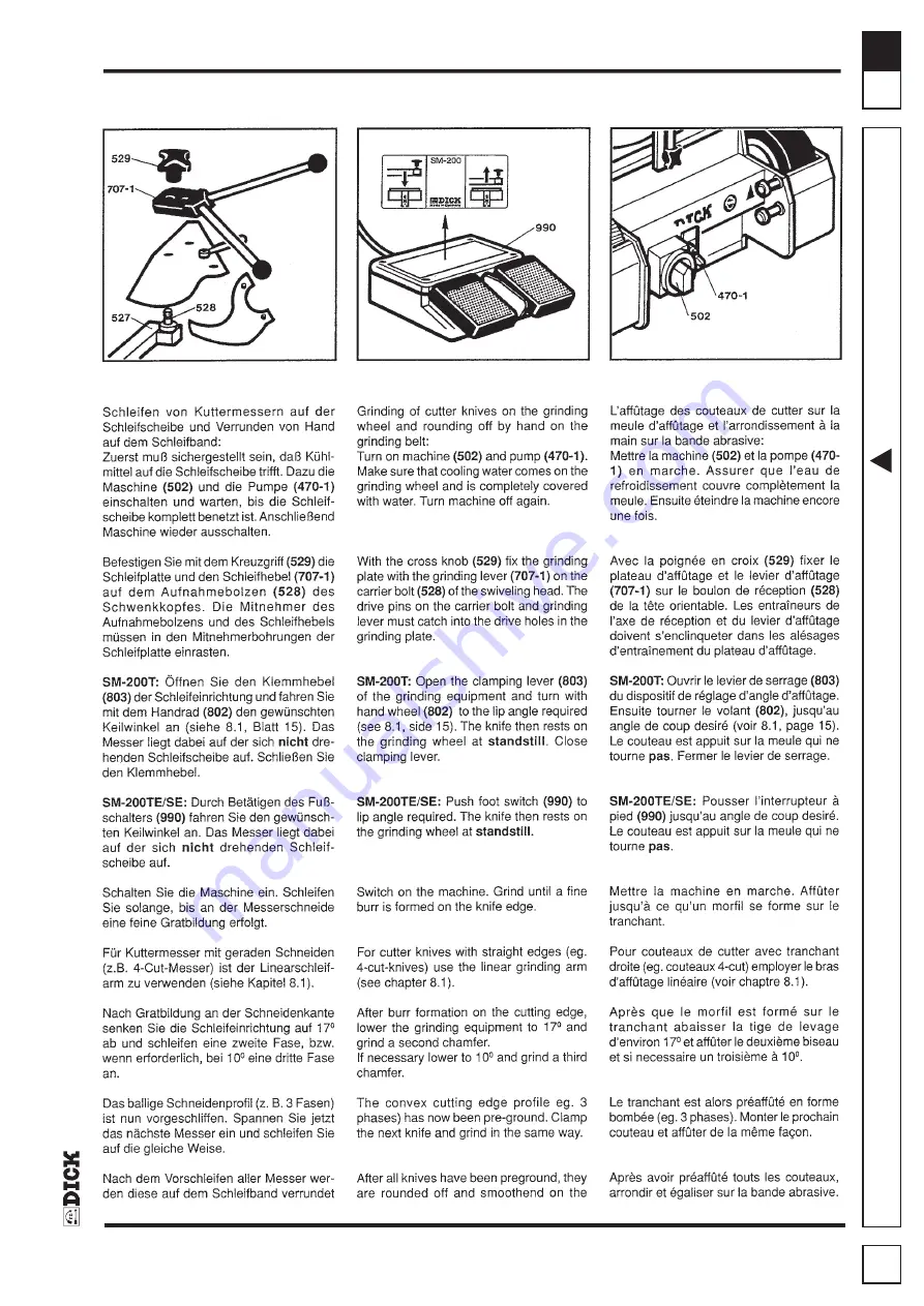 Dick SM-200 Series Operating Instructions Manual Download Page 20