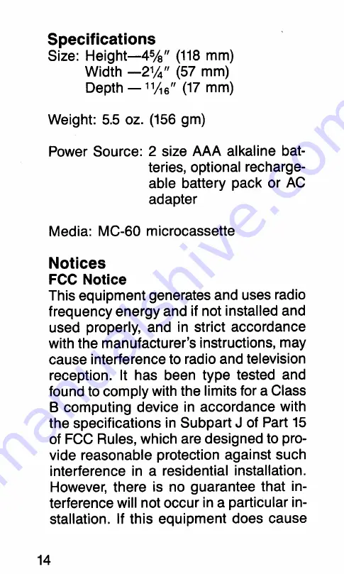 Dictaphone Dictamite II Скачать руководство пользователя страница 16