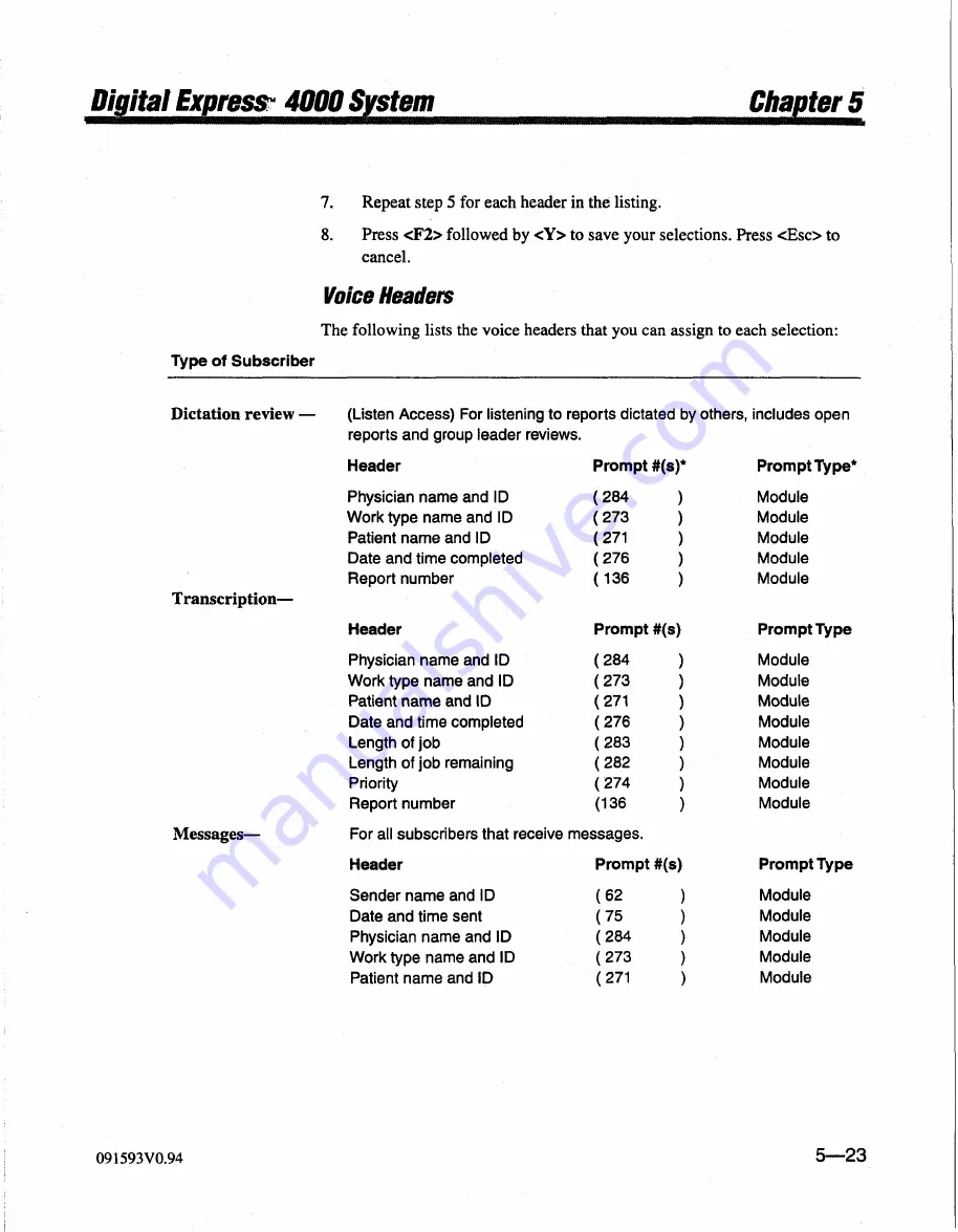 Dictaphone Digital Express DX4000 Operator'S Manual Download Page 105