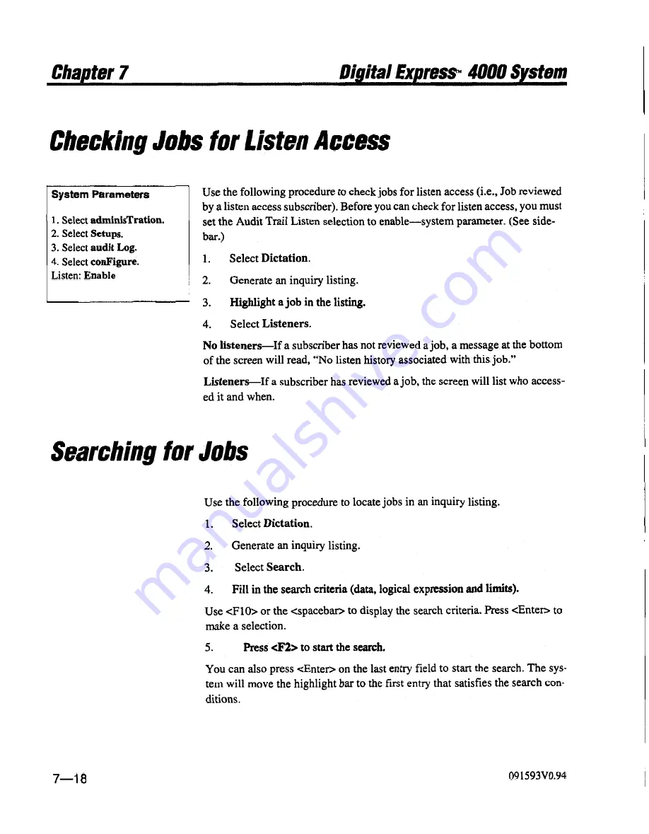 Dictaphone Digital Express DX4000 Operator'S Manual Download Page 158