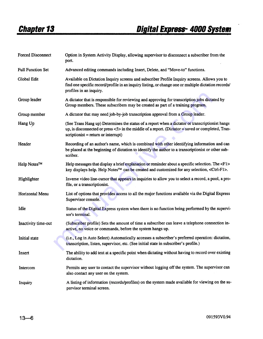 Dictaphone Digital Express DX4000 Operator'S Manual Download Page 224