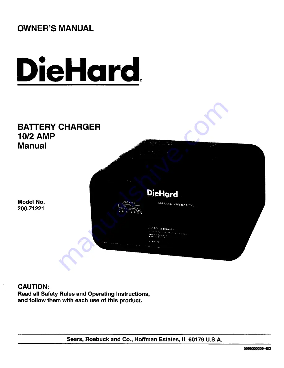 DieHard 200.71221 Owner'S Manual Download Page 1