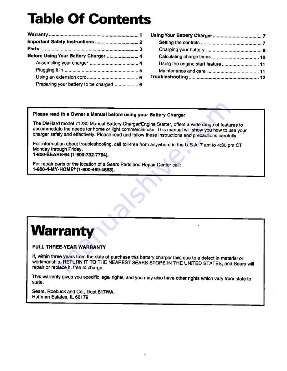 DieHard 200.7123 Owner'S Manual Download Page 2