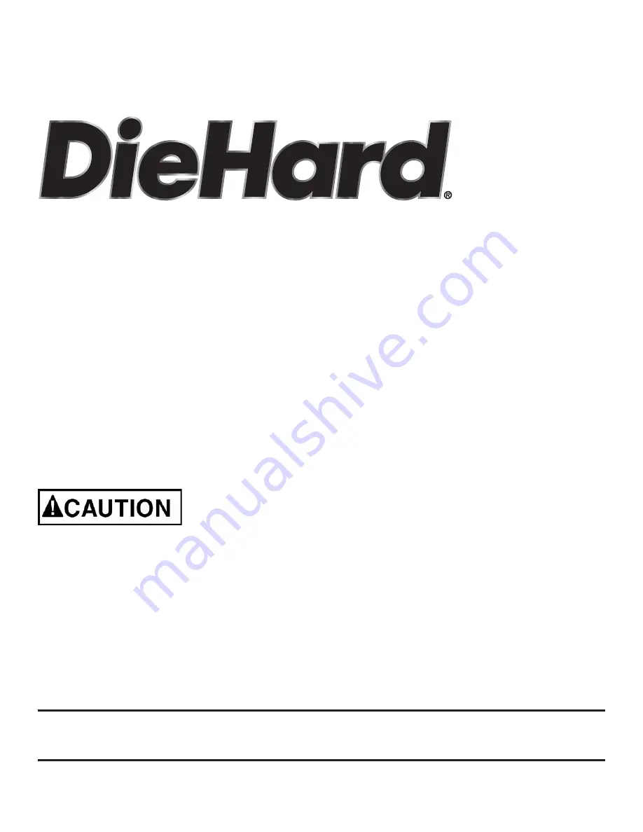 DieHard 28.71520 Operator'S Manual Download Page 1