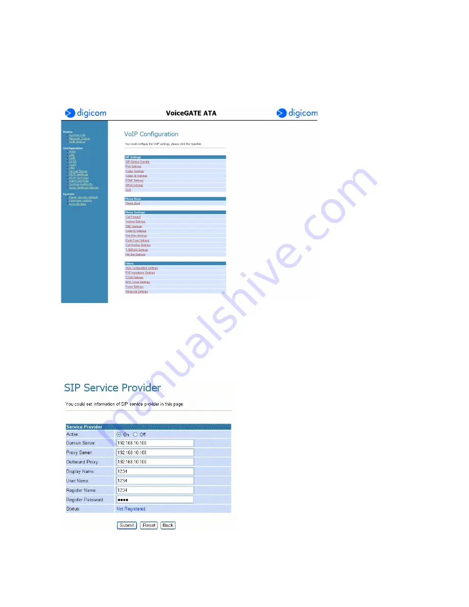 Digicom VoiceGate ATA User Manual Download Page 10