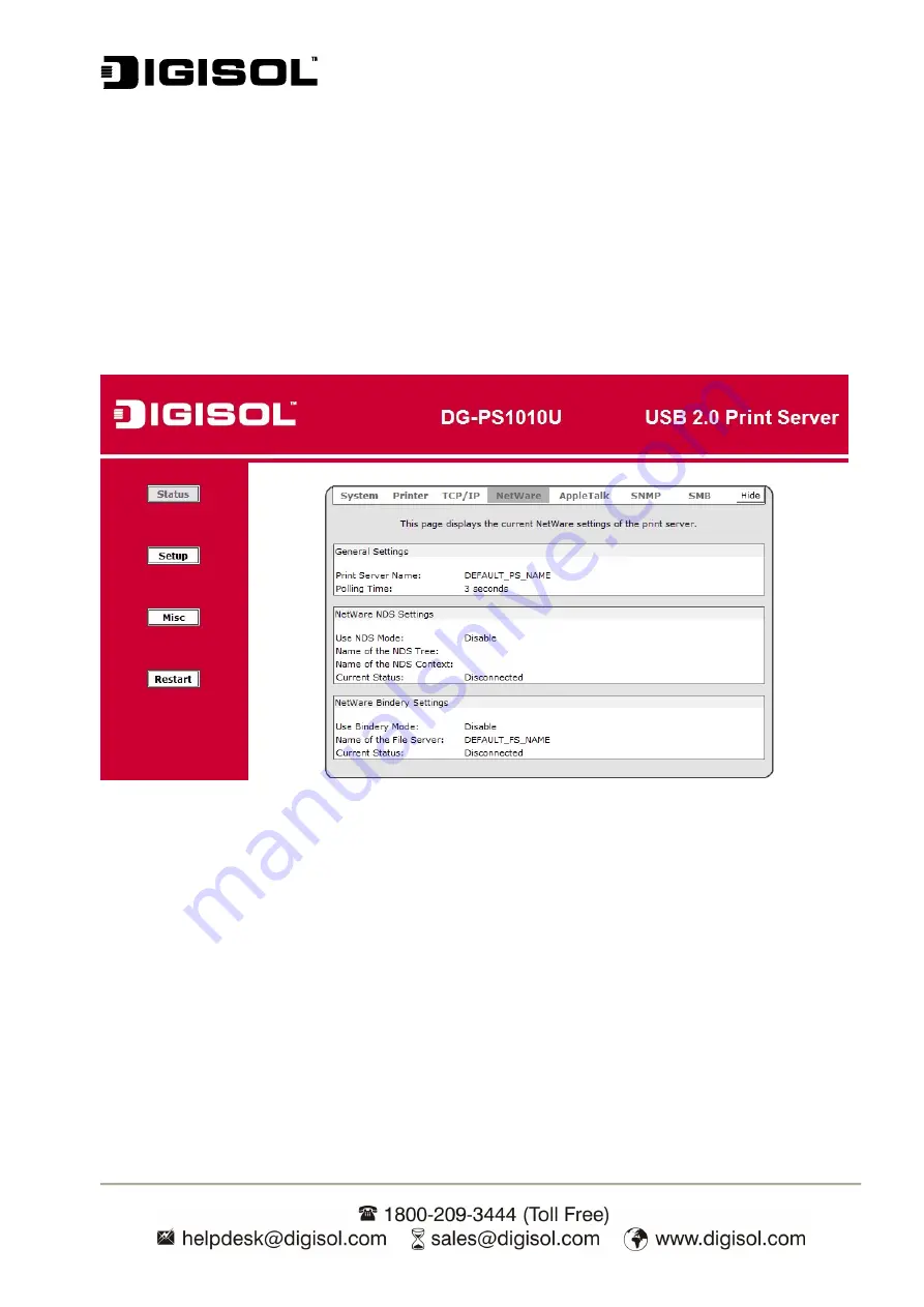 Digisol DG-PS1010U Скачать руководство пользователя страница 34