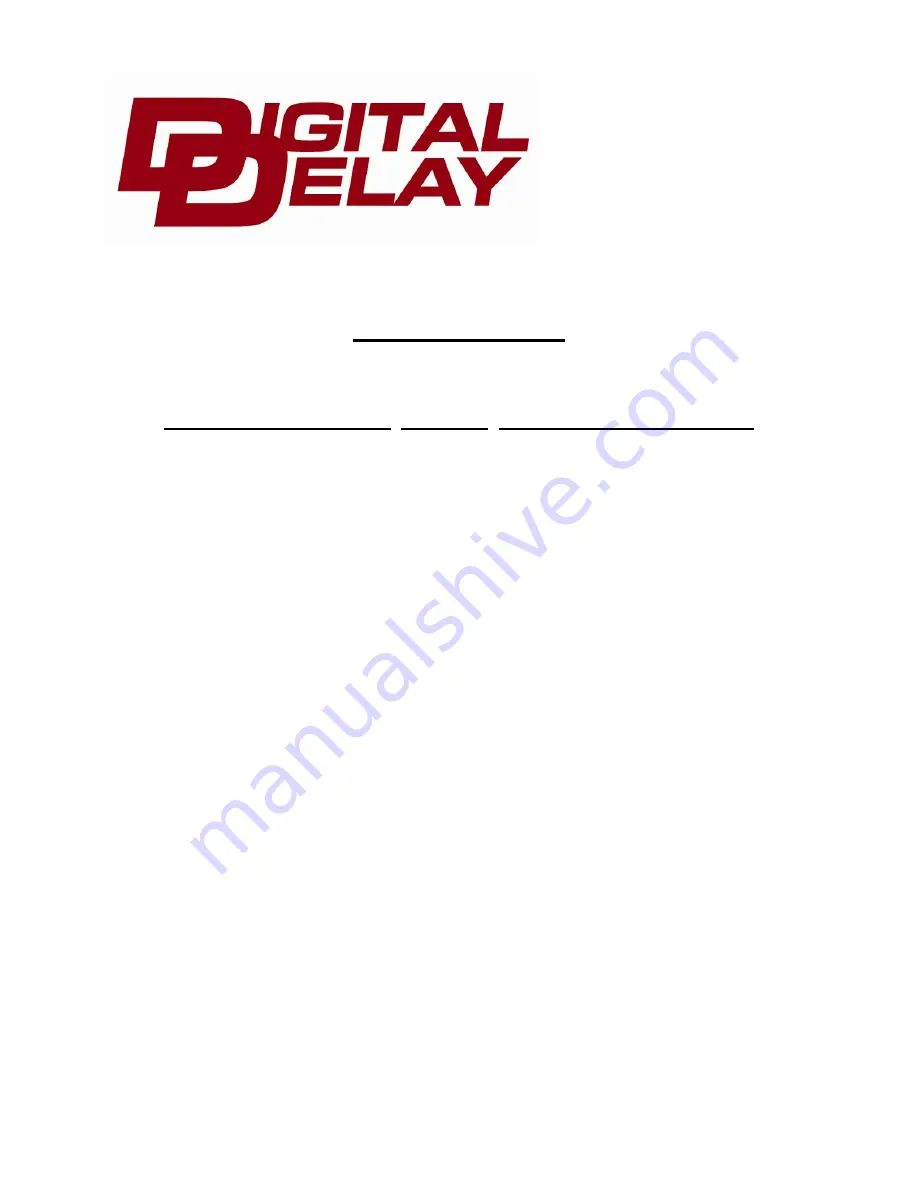 DIGITAL DELAY 1020-SCR Instructions Manual Download Page 1