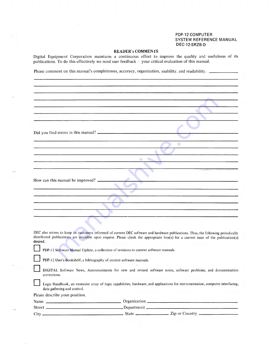 Digital Equipment PDP-12 Reference Manual Download Page 320