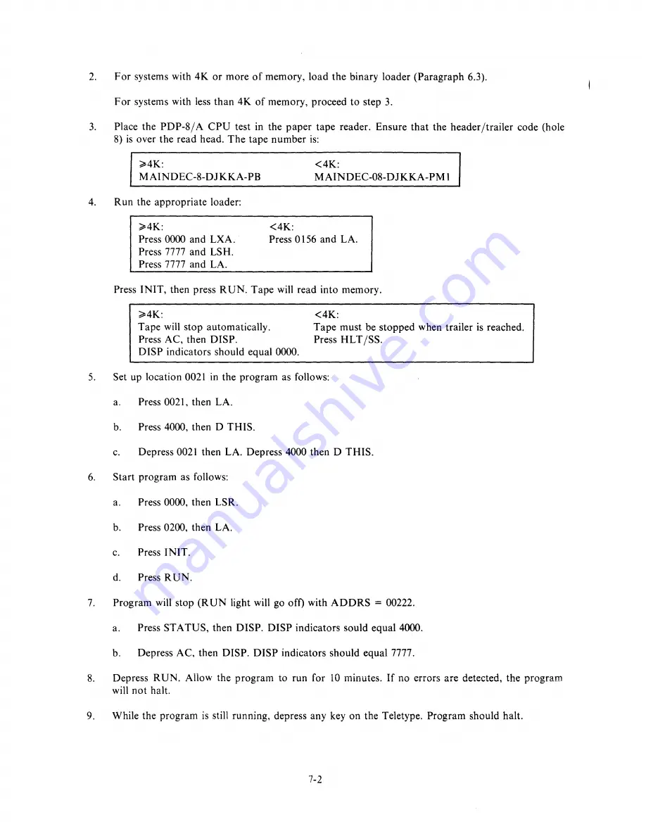 Digital Equipment PDP-8/A Operator'S Handbook Manual Download Page 57