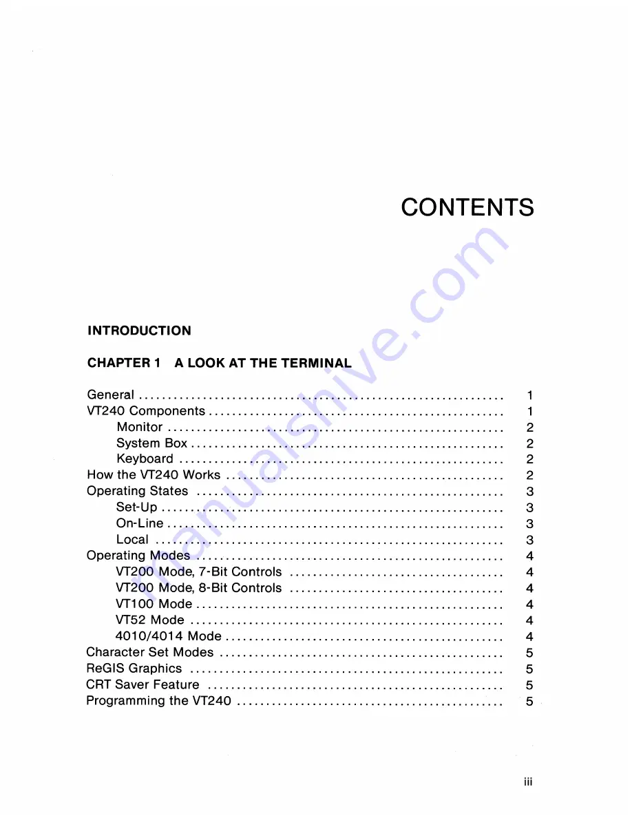 Digital Equipment VT 240 series Owner'S Manual Download Page 4