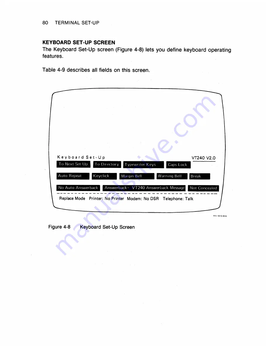 Digital Equipment VT 240 series Owner'S Manual Download Page 91