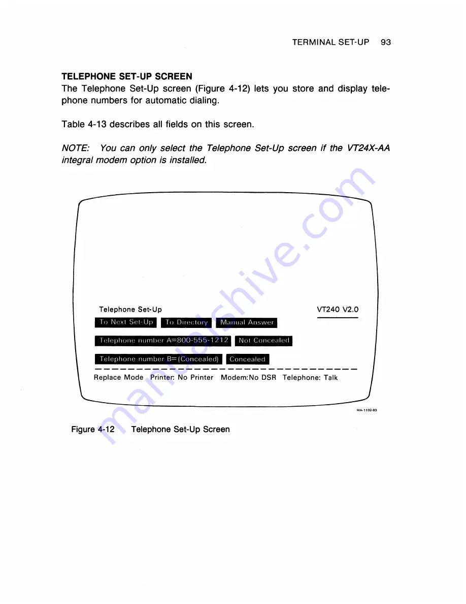 Digital Equipment VT 240 series Скачать руководство пользователя страница 104