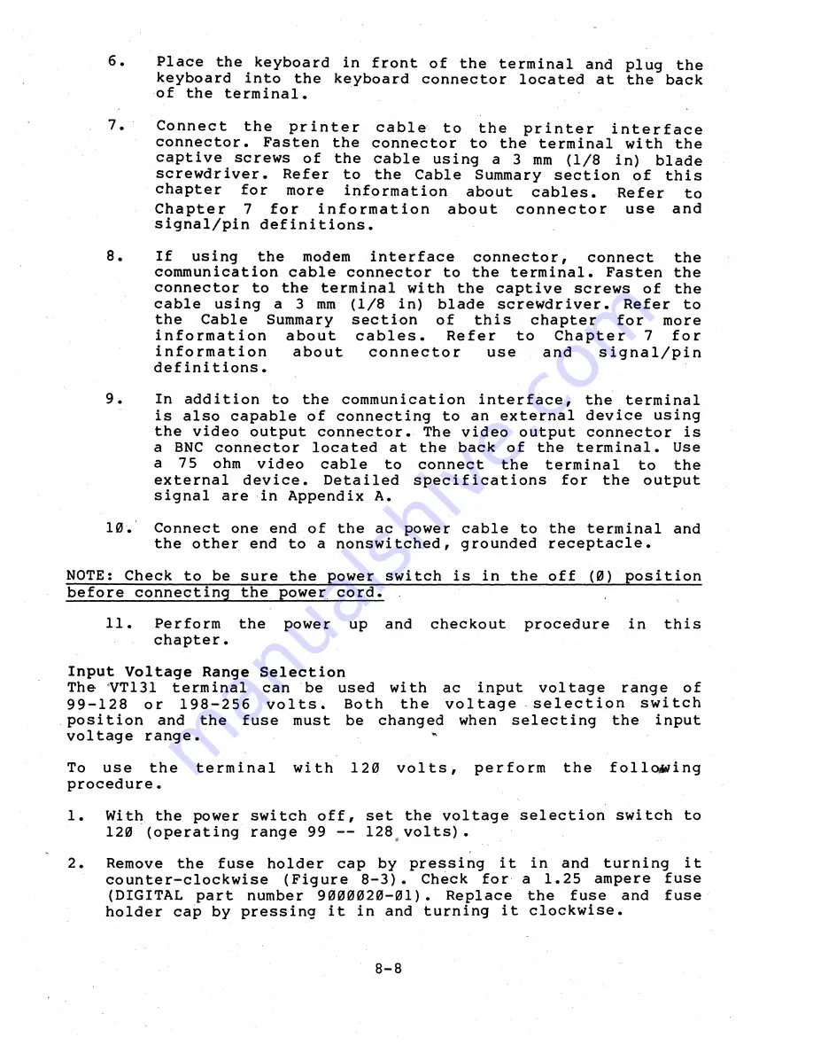 Digital Equipment VT131 User Manual Download Page 247